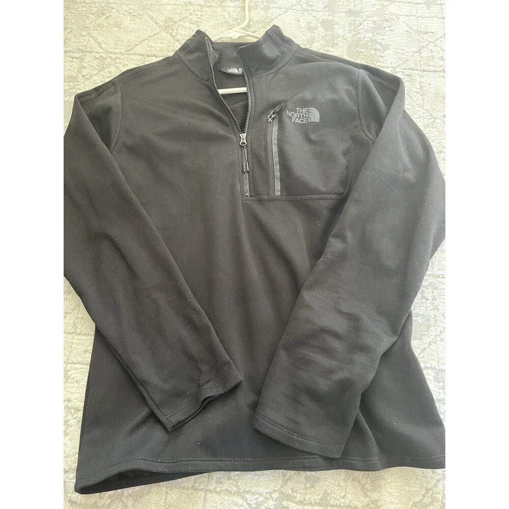 The North Face Men's Jacket Small Black Fleece Lined 1/4 Zip Pullover Gorpcore